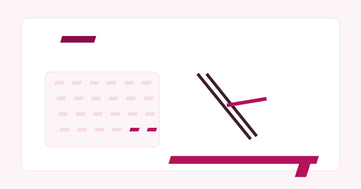 Illustration : un plateau de mèches pré-faites à gauche, une pincette à droite, et une grande flèche diagonale framboise entre les deux.